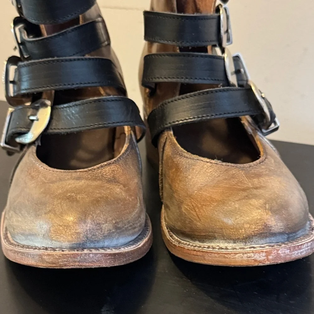 Like New Freebird Brown and Black Ankle Boots